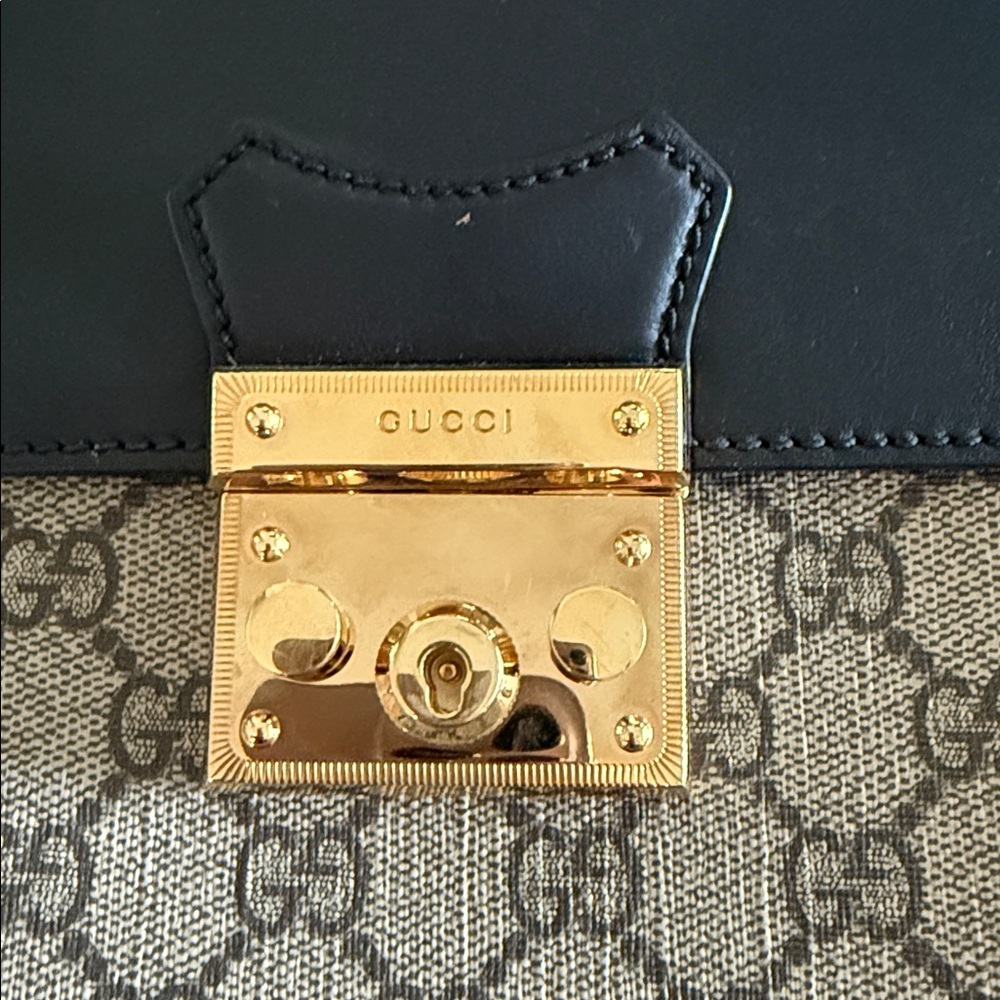 Gucci GG Supreme Canvas & Leather Padlock Backpack - Picture 4 of 14